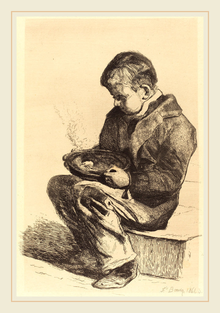Detail of Boy Eating Soup (Enfant mangeant sa soupe), 1861 by François Bonvin