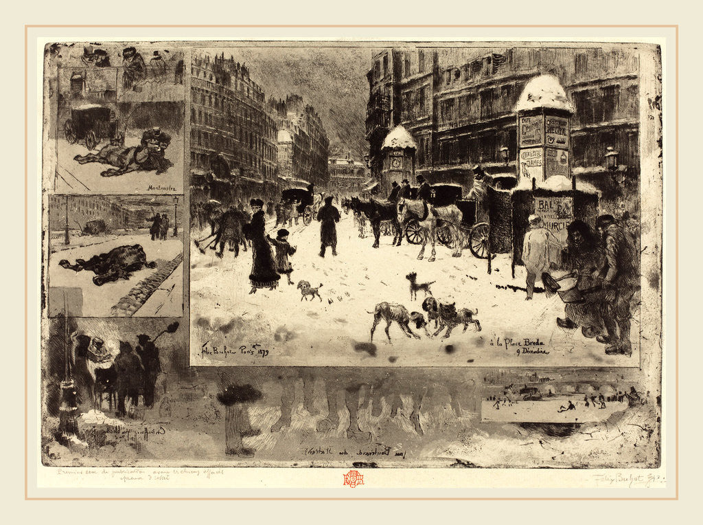 L'Hiver à Paris (Winter in Paris), 1879 by Félix-Hilaire Buhot