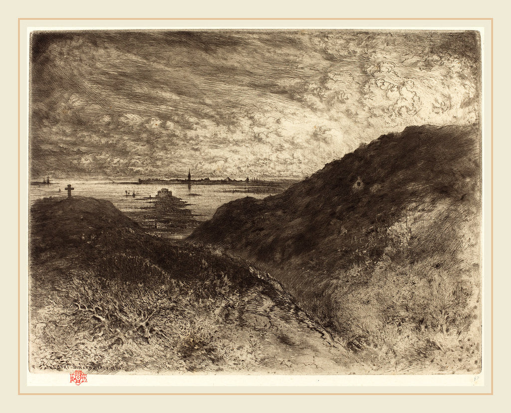 La Falaise: Baie de Saint-Malo (The Cliff: Saint-Malo Bay), 1886-1890, heliogravure by Félix-Hilaire Buhot