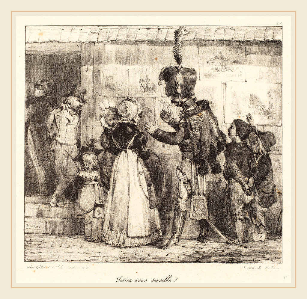 Detail of Seriez vous sensible?, 1823 by Nicolas-Toussaint Charlet