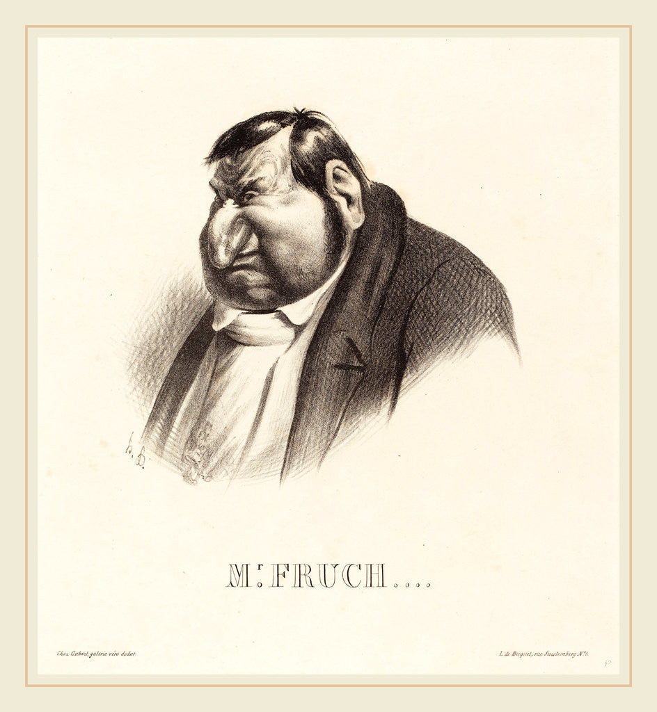 Detail of Fruchard, en buste, 1833 by Honoré Daumier