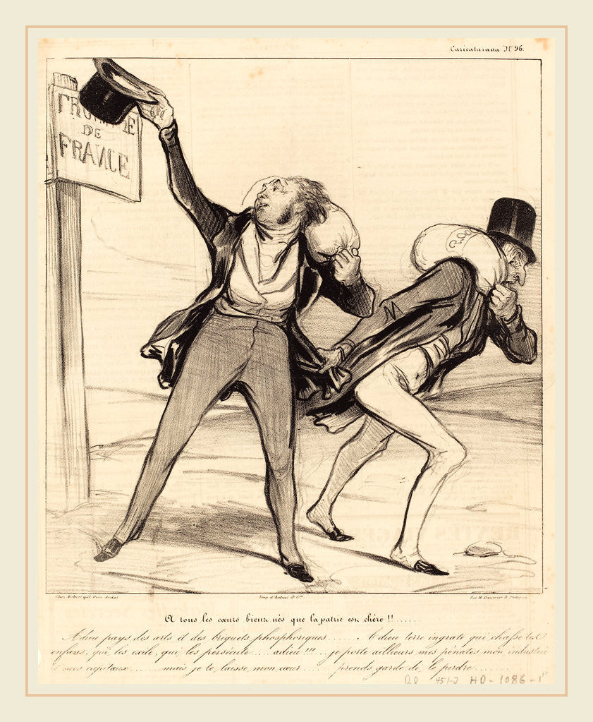Detail of A tous les coeurs bien nés que la patrie est chère!!!, 1838 by Honoré Daumier
