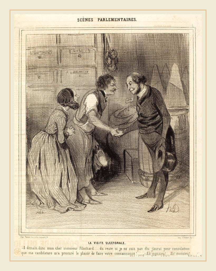 La Visite électorale, 1843 by Honoré Daumier