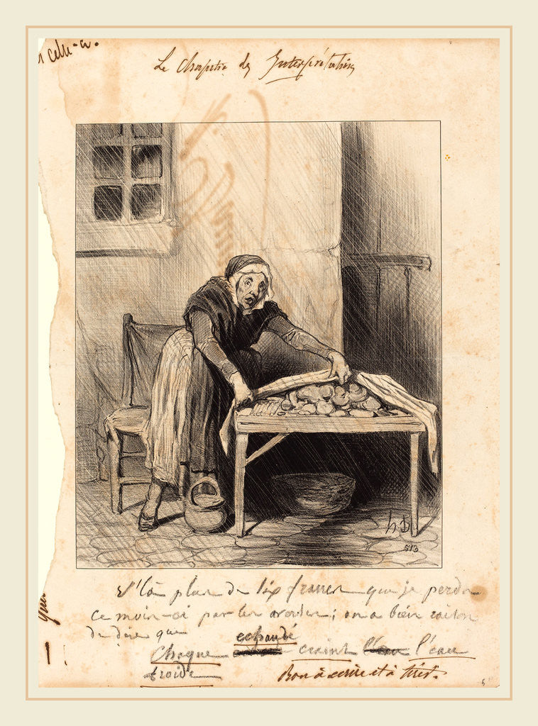 Detail of V'la plus de six francs que je perds, 1843 by Honoré Daumier