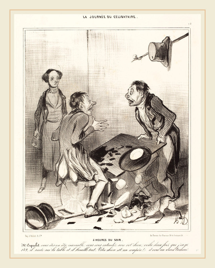 Detail of 5 heures du soir, 1839 by Honoré Daumier