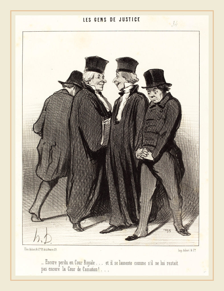 Detail of Encore perdu en Cour Royale et il se lamente, 1848 by Honoré Daumier