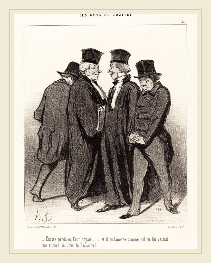 Detail of Encore perdu en Cour Royale et il se lamente, 1848 by Honoré Daumier
