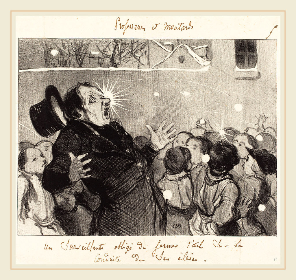 Detail of Un Surveillant obligé de fermer l'oeil, 1845 by Honoré Daumier