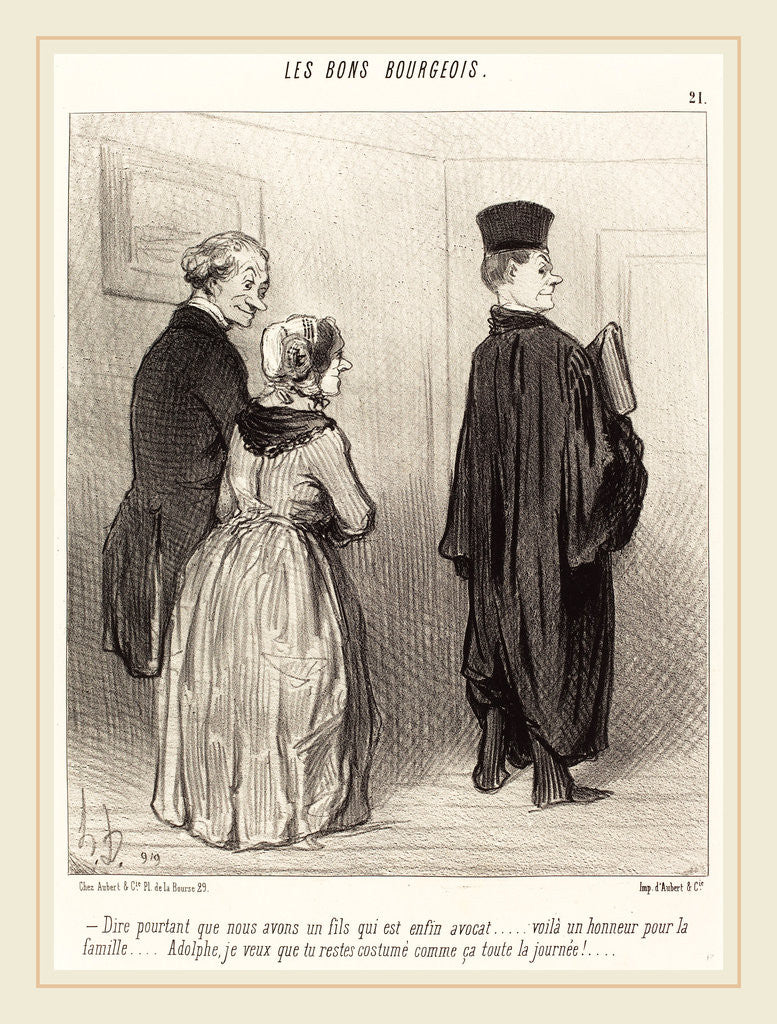 Detail of Dire que nous avons un fils qui est avocat, 1846 by Honoré Daumier