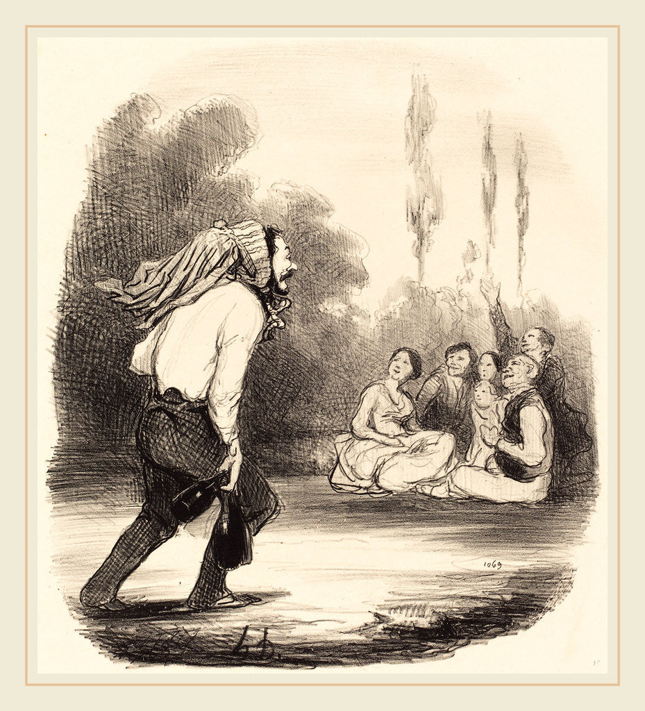 Detail of Le Plus farceur de la société, 1847 by Honoré Daumier