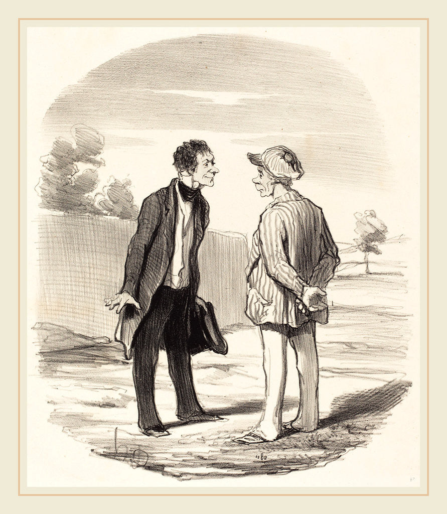 Detail of Oui, monsieur Gimblet, l'ordre ne sera rétabli, 1851 by Honoré Daumier