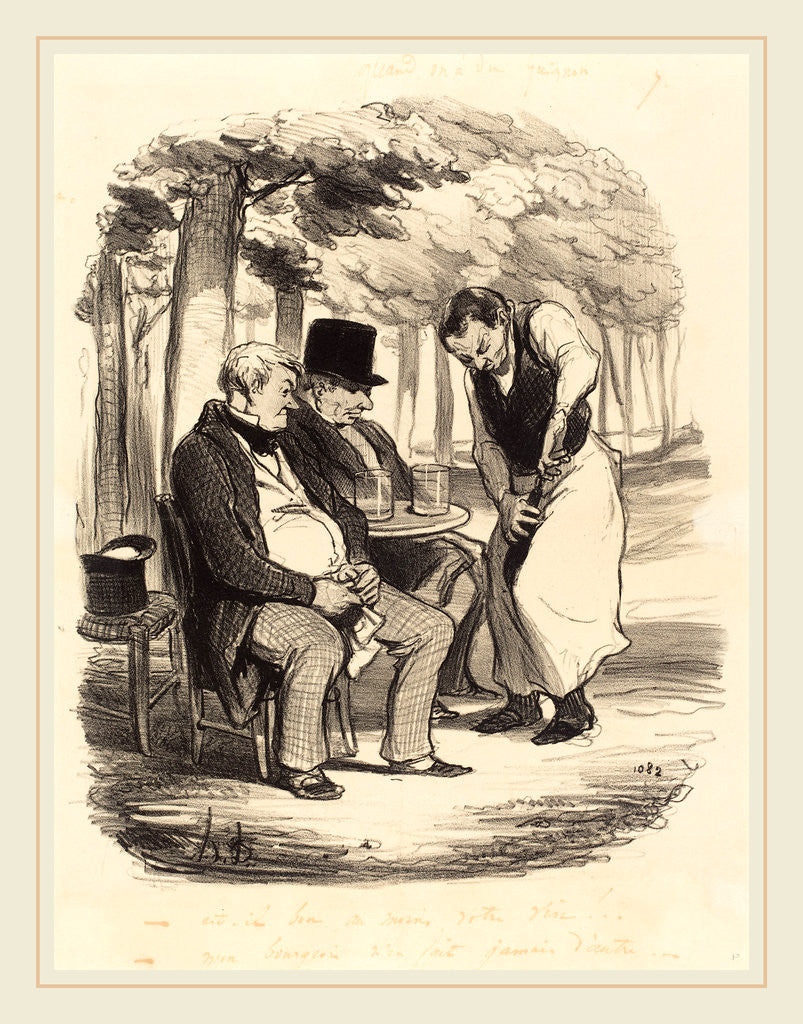 Detail of Est-il bon, au moins, votre vin!, 1848 by Honoré Daumier