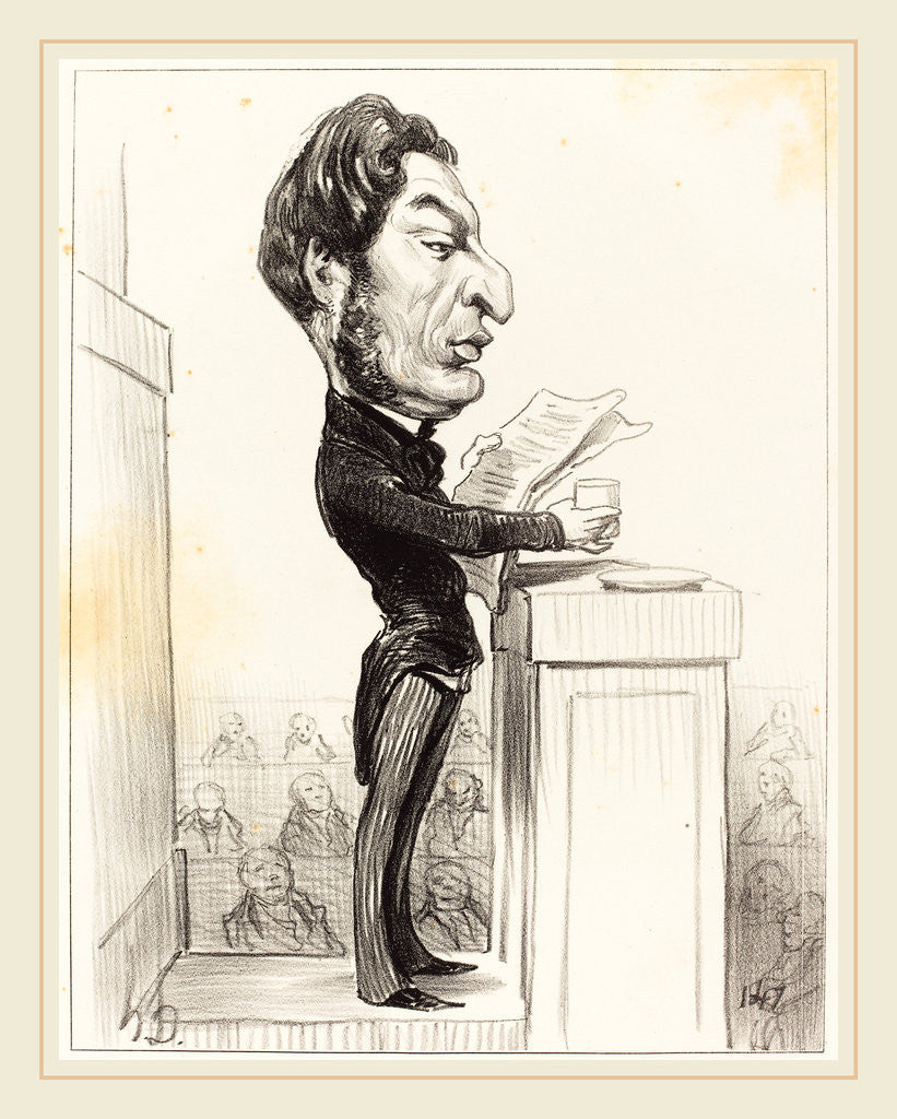 Detail of Eugène Rouher, 1850 by Honoré Daumier