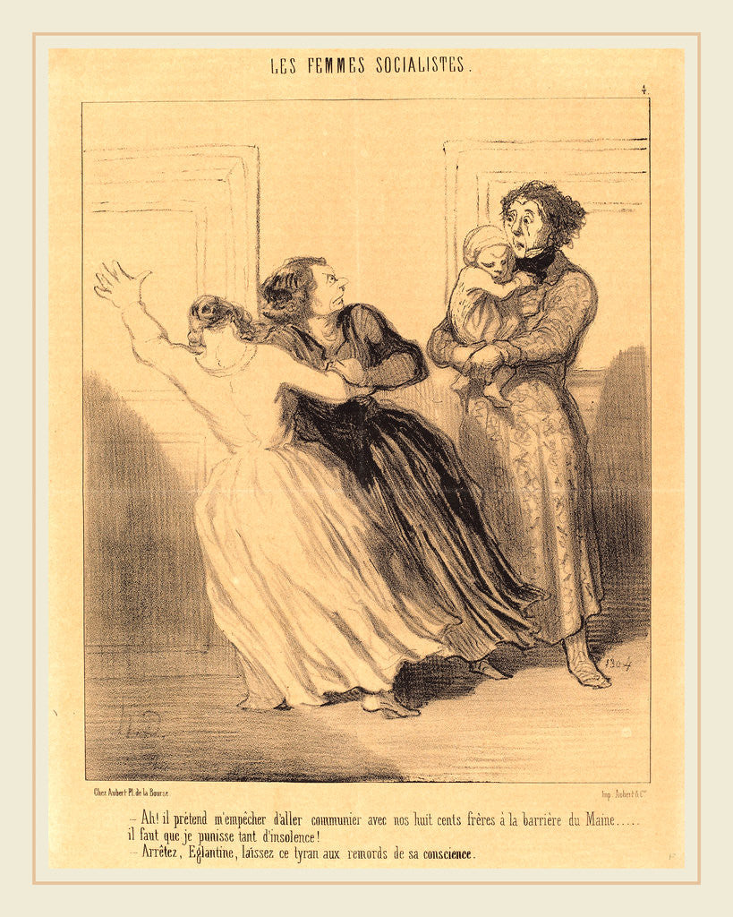 Detail of Ah! il prétend m'empêcher d'aller, 1849 by Honoré Daumier