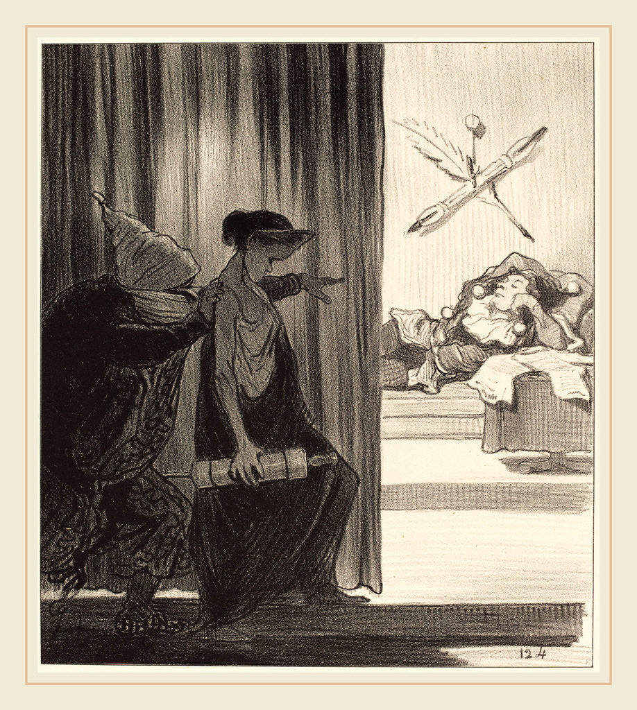 Detail of Clytemnestre poussée par mimi Véron, 1850 by Honoré Daumier