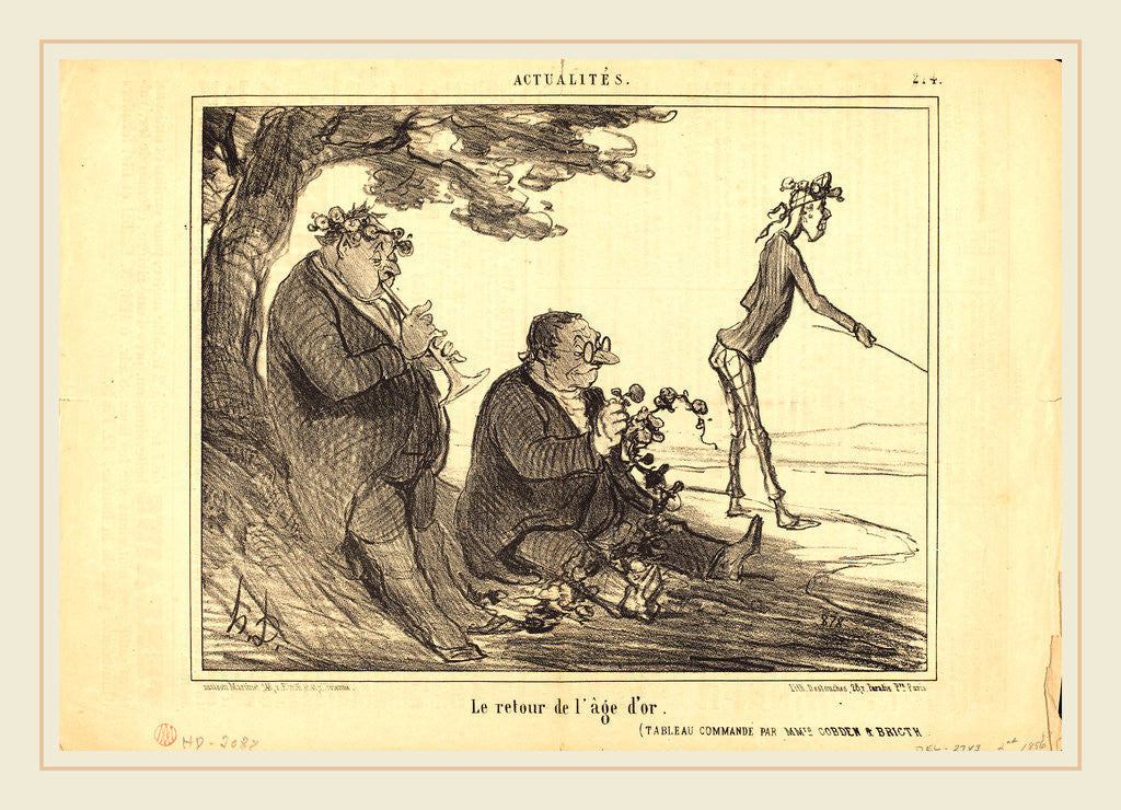Detail of Le Retour de l'age d'or, 1856 by Honoré Daumier