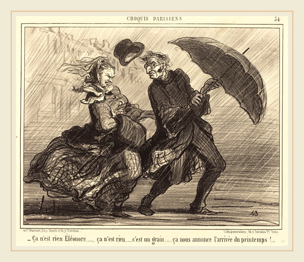 Detail of ça n'est rien Éléonoreca n'est rien by Honoré Daumier