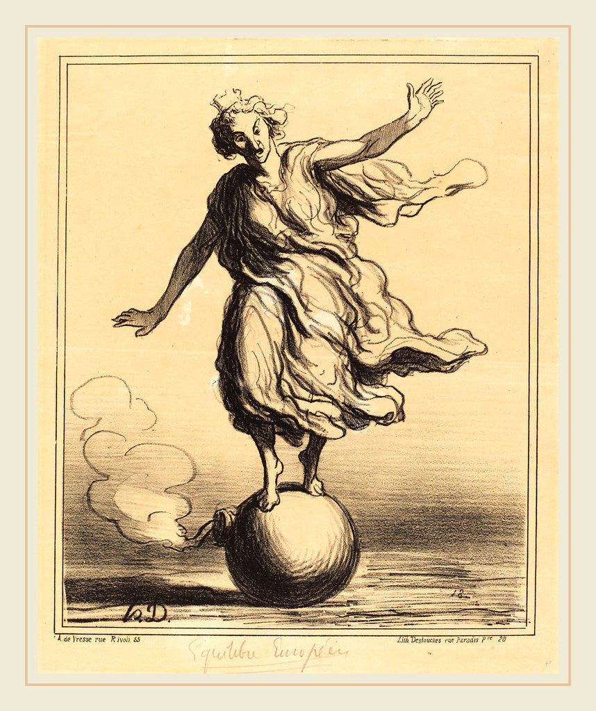 Detail of Équilibre Européen, 1867 by Honoré Daumier
