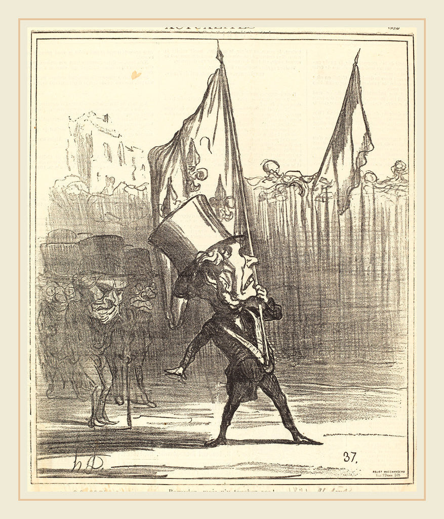 Detail of Regardez, mais n'y touchez pas!, 1871 by Honoré Daumier