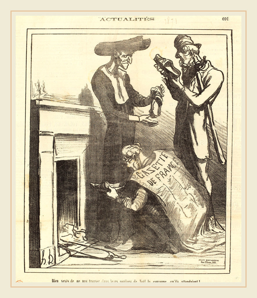 Detail of Bien vexés de ne pas trouver la couronne, 1871 by Honoré Daumier