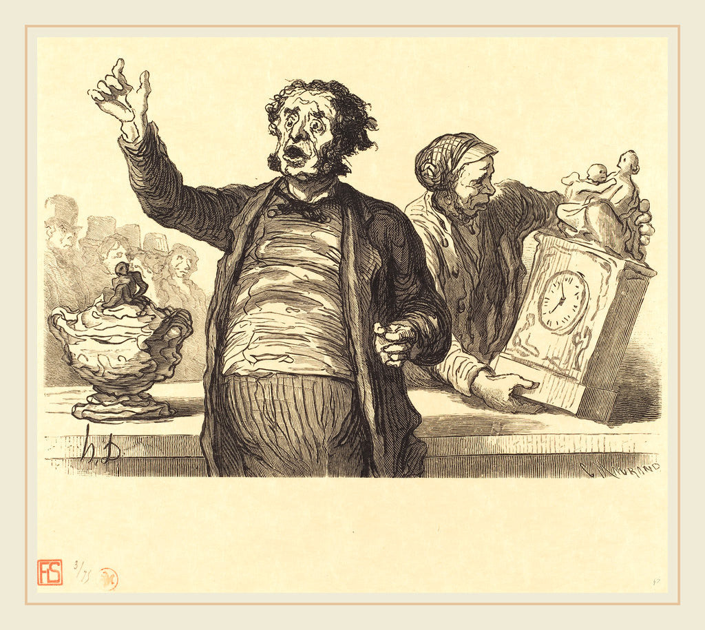 Detail of L'Hotel des Commissaires-priseurs: Le Crieur public, 1864 by Charles Maurand
