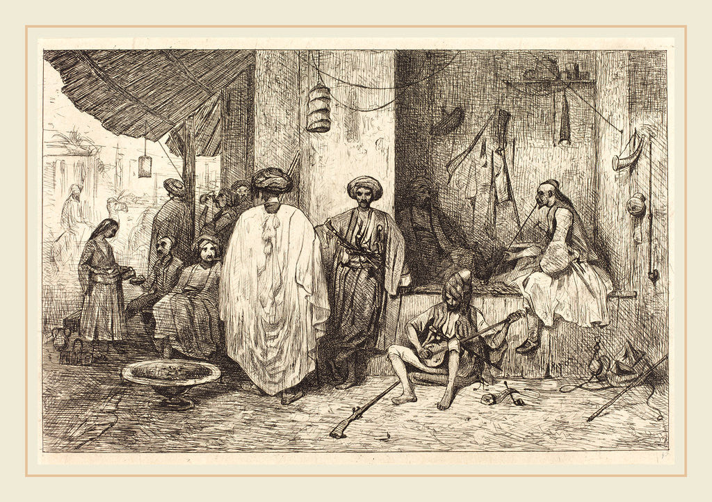 Detail of Le Corps de Garde, in or after 1834 by Alexandre-Gabriel Decamps