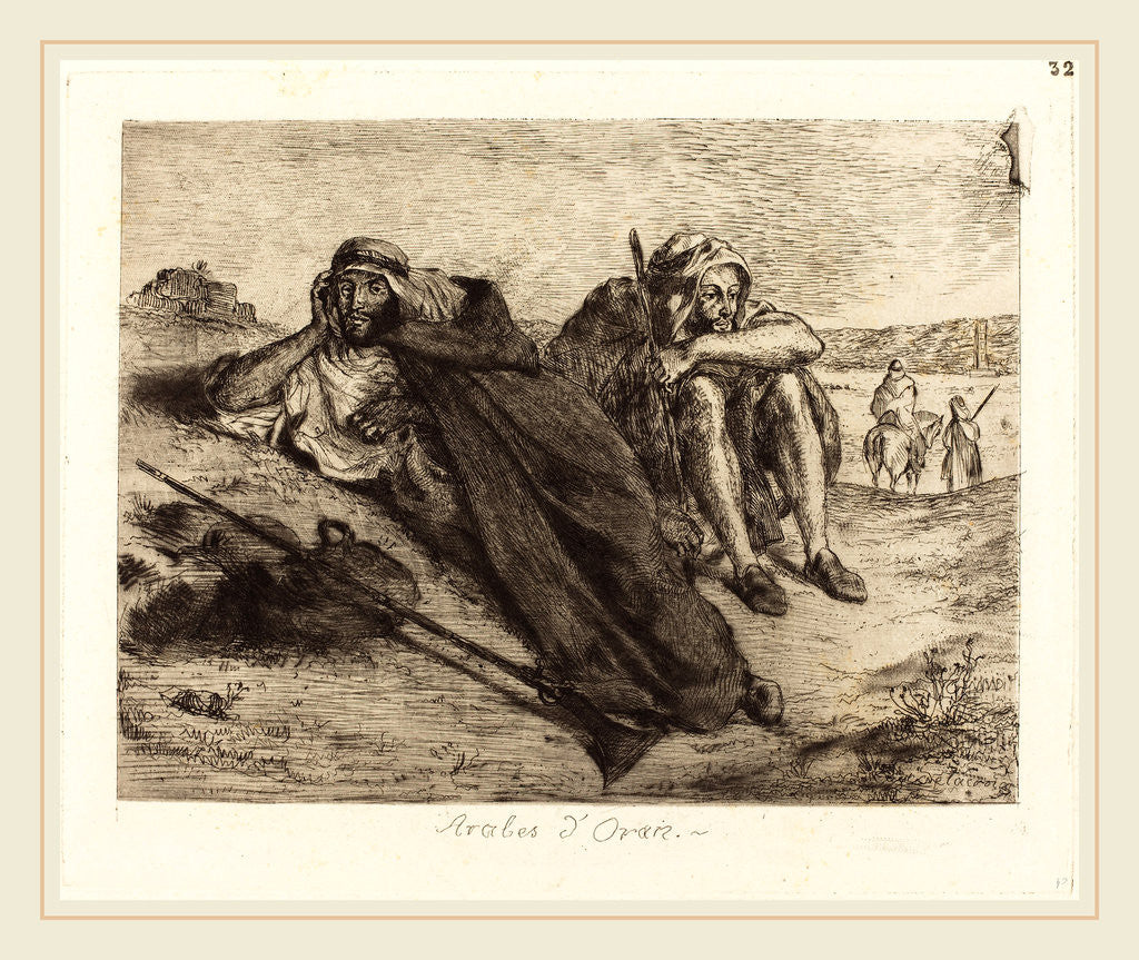 Detail of Arabs of Oran (Arabes d'Oran), 1833 by Eugène Delacroix