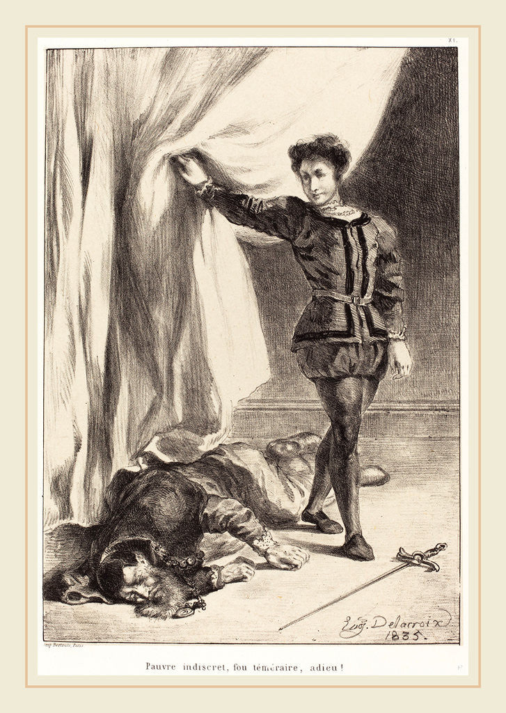 Detail of Hamlet and the Body of Polonius (Act III, Scene IV), 1835 by Eugène Delacroix
