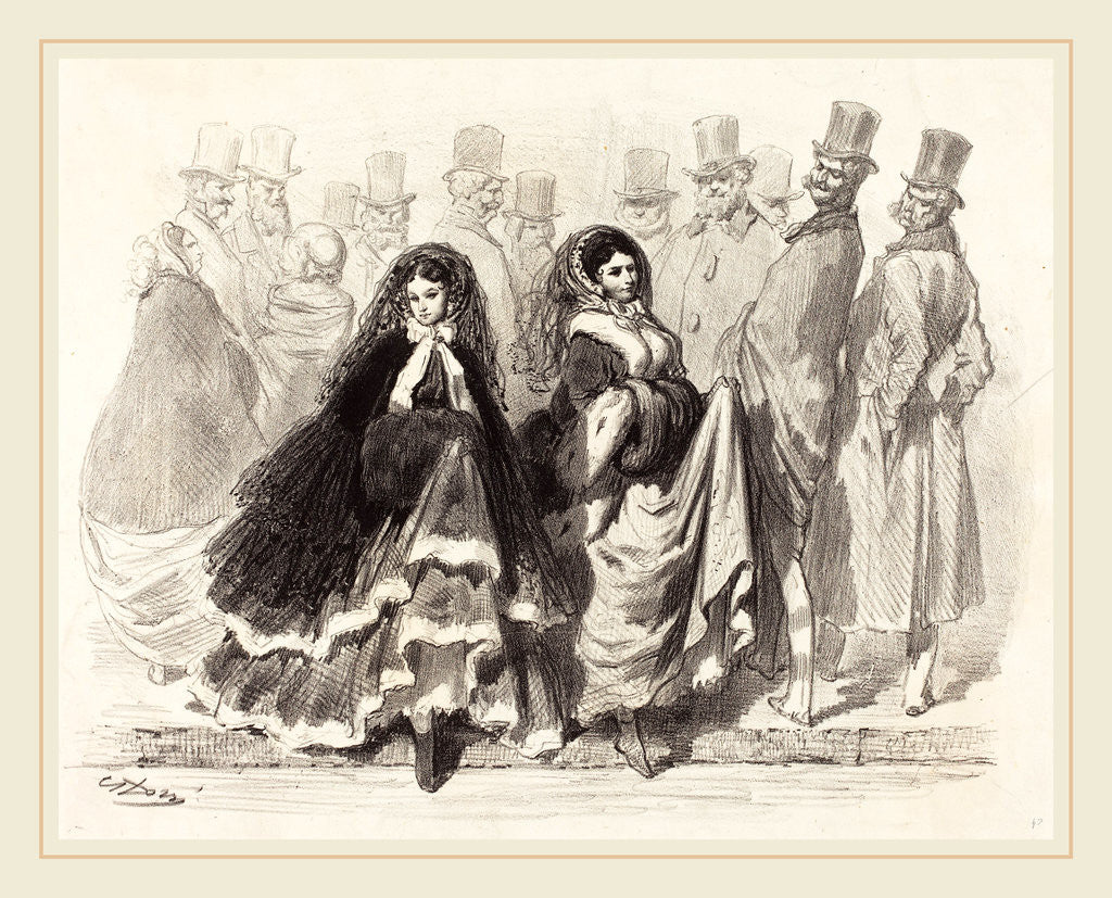 Detail of Street Scene, 1854? by Gustave Doré