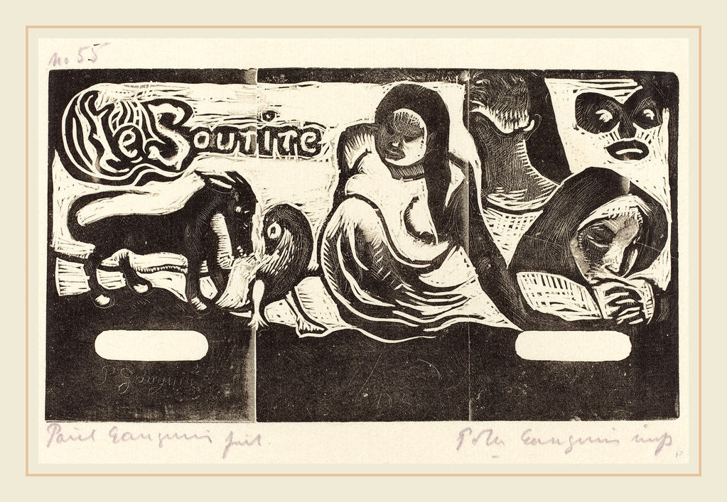 Detail of Title Page for Le Sourire (Titre du Sourire) by Paul Gauguin