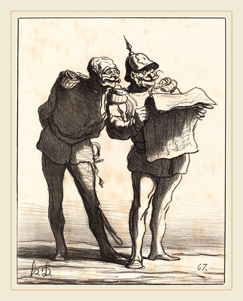 Detail of Décidément on ne peut pas, 1870 by Honoré Daumier