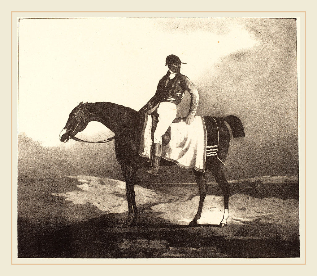 Detail of British Horse and Jockey by Louis-Pierre-Marie Courtin