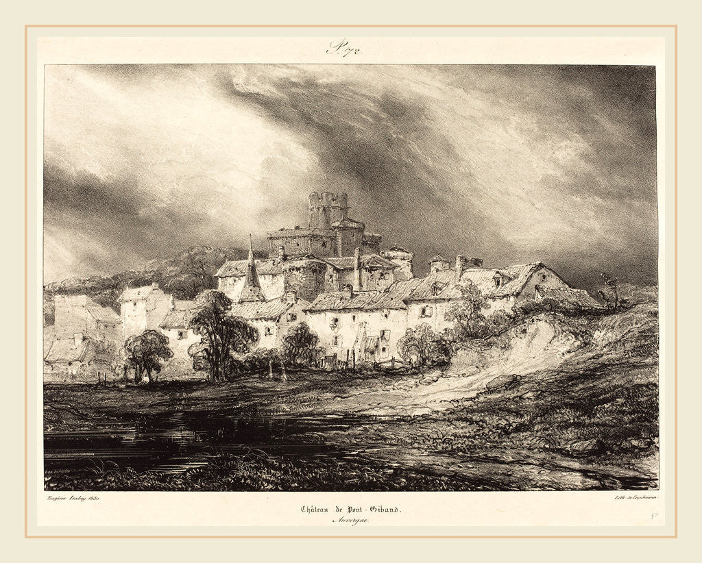 Detail of Château de Pont-Gibaud by Eugène Isabey