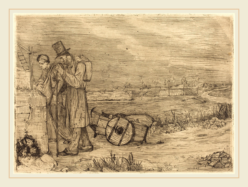 Detail of Vagabonds of Montrouge by Alphonse Legros