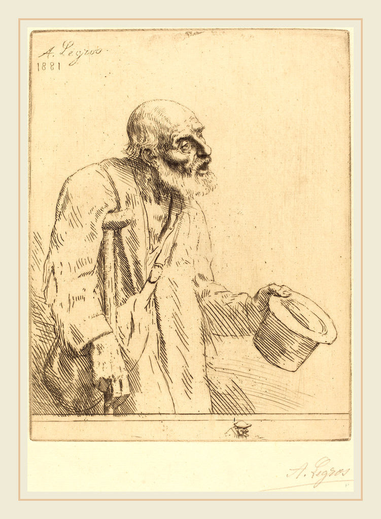 Detail of Beggar, 1881 by Alphonse Legros