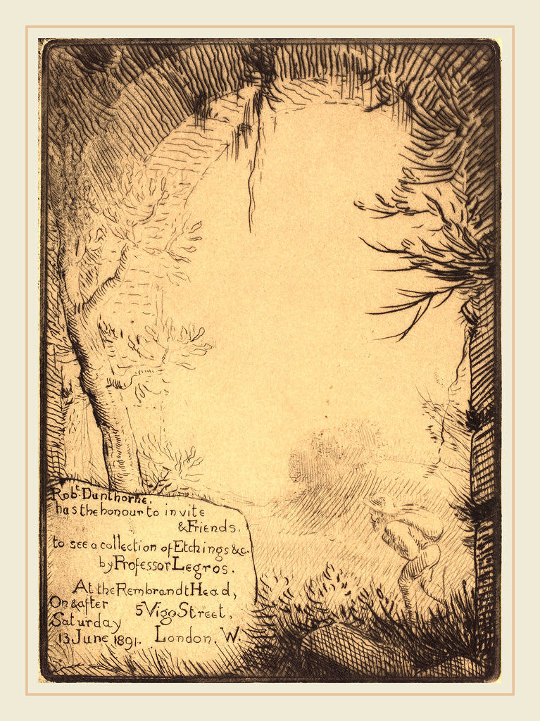 Detail of Plate made for an Exhibition at the Dunthorne Home by Alphonse Legros