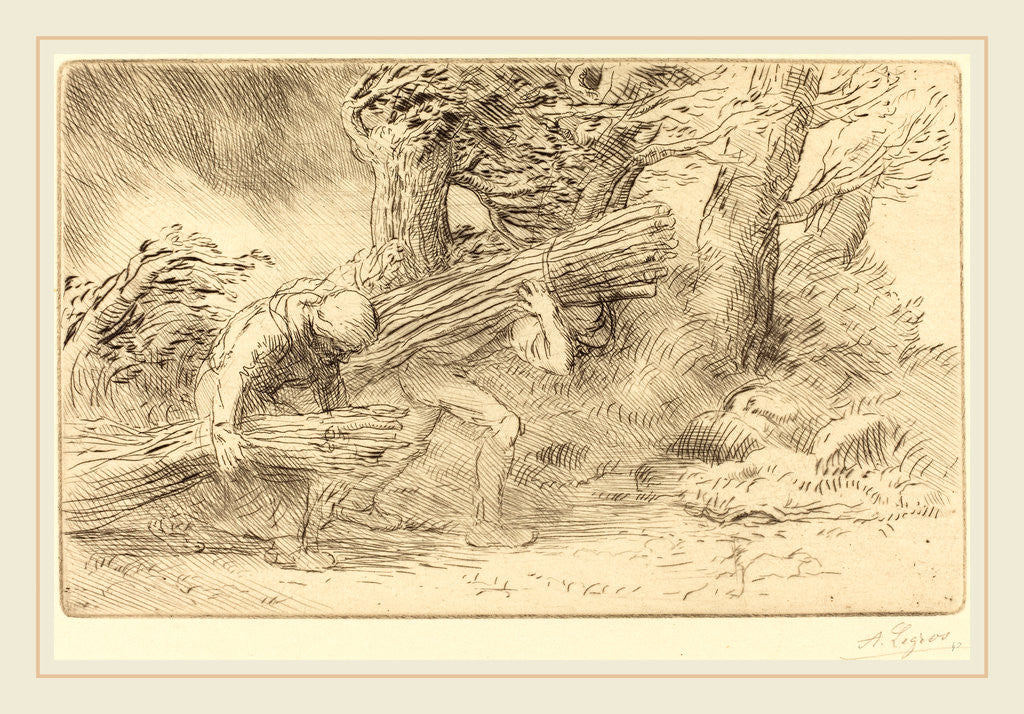 Detail of Fagot-gatherers by Alphonse Legros