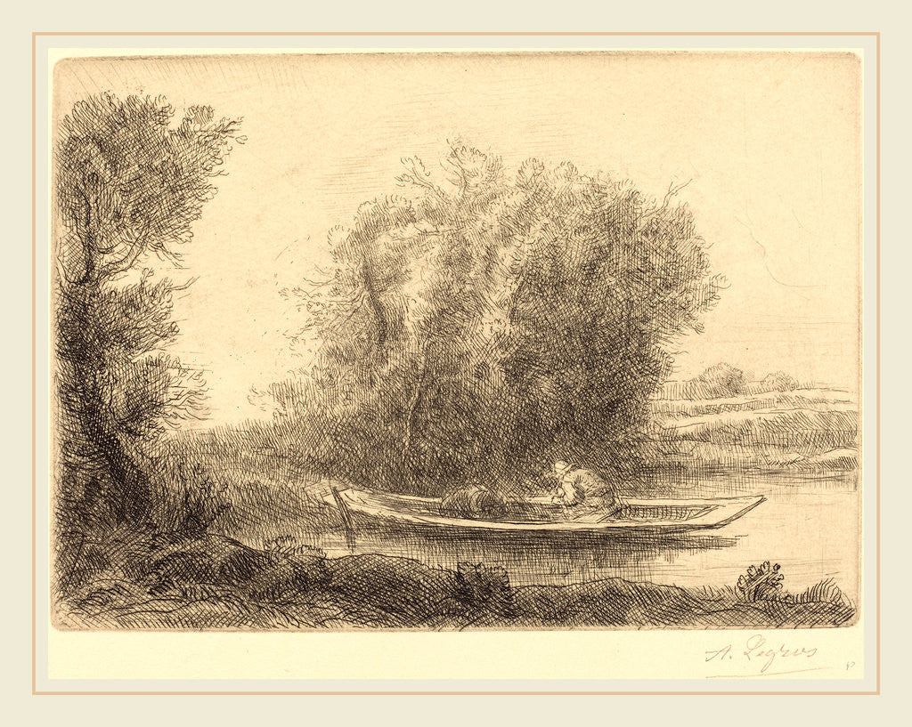 Detail of Bend in the River by Alphonse Legros