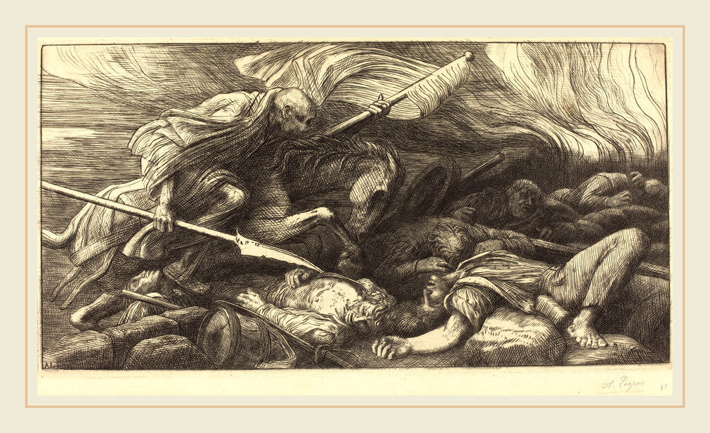 Detail of The Triumph of Death: After the Battle by Alphonse Legros