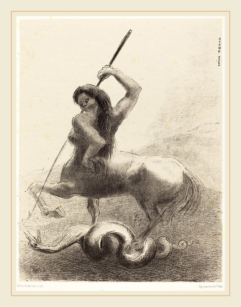 Detail of Il y eut des luttes et des vaines victoires, 1883 by Odilon Redon