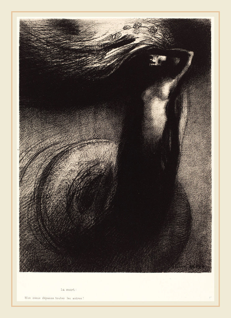 Detail of La Mort: Mon ironie depasse toutes les autres!, 1889 by Odilon Redon