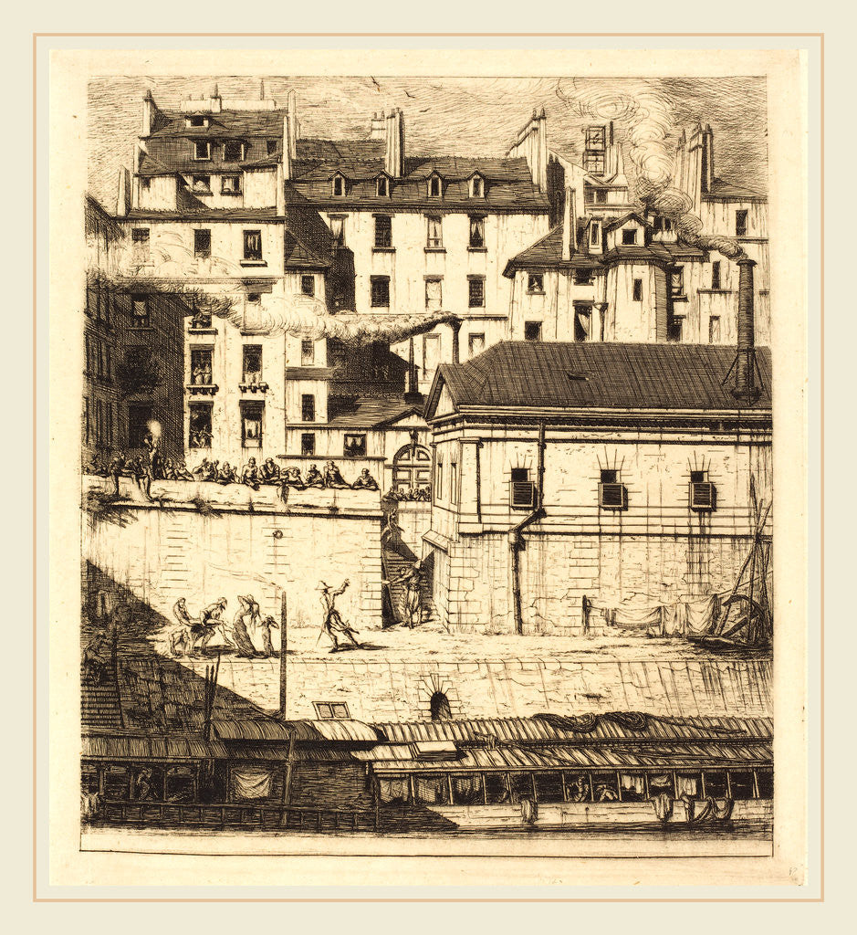 Detail of La morgue, Paris, 1854 by Charles Meryon