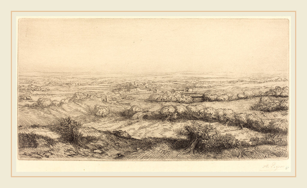 Detail of Valley in Bourgogne by Alphonse Legros