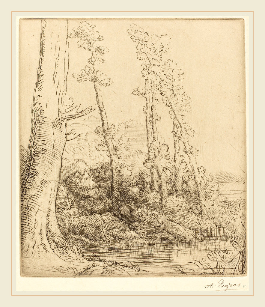Detail of Little Pond by Alphonse Legros