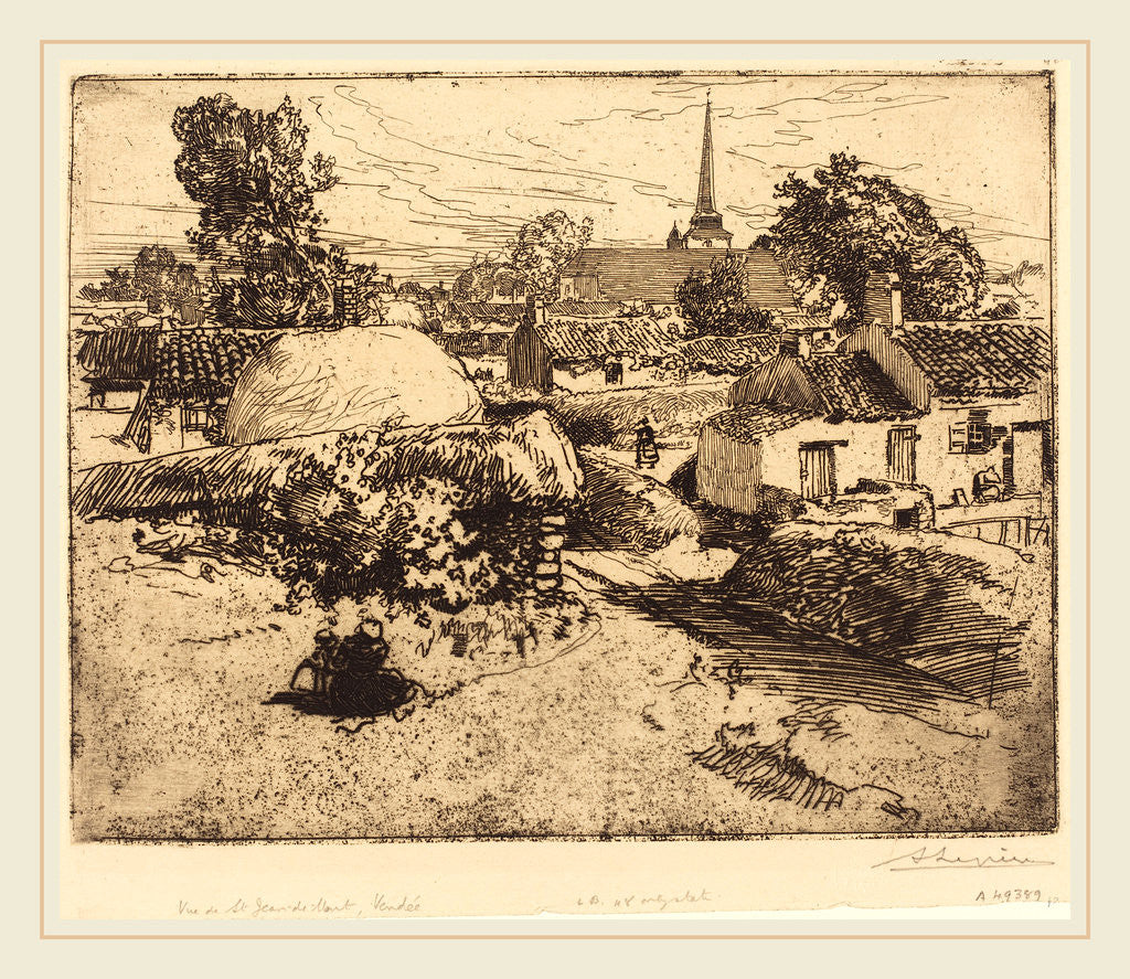 Detail of View of St.-Jean-de-Mont, Vendee, 1892 by Auguste Lepère