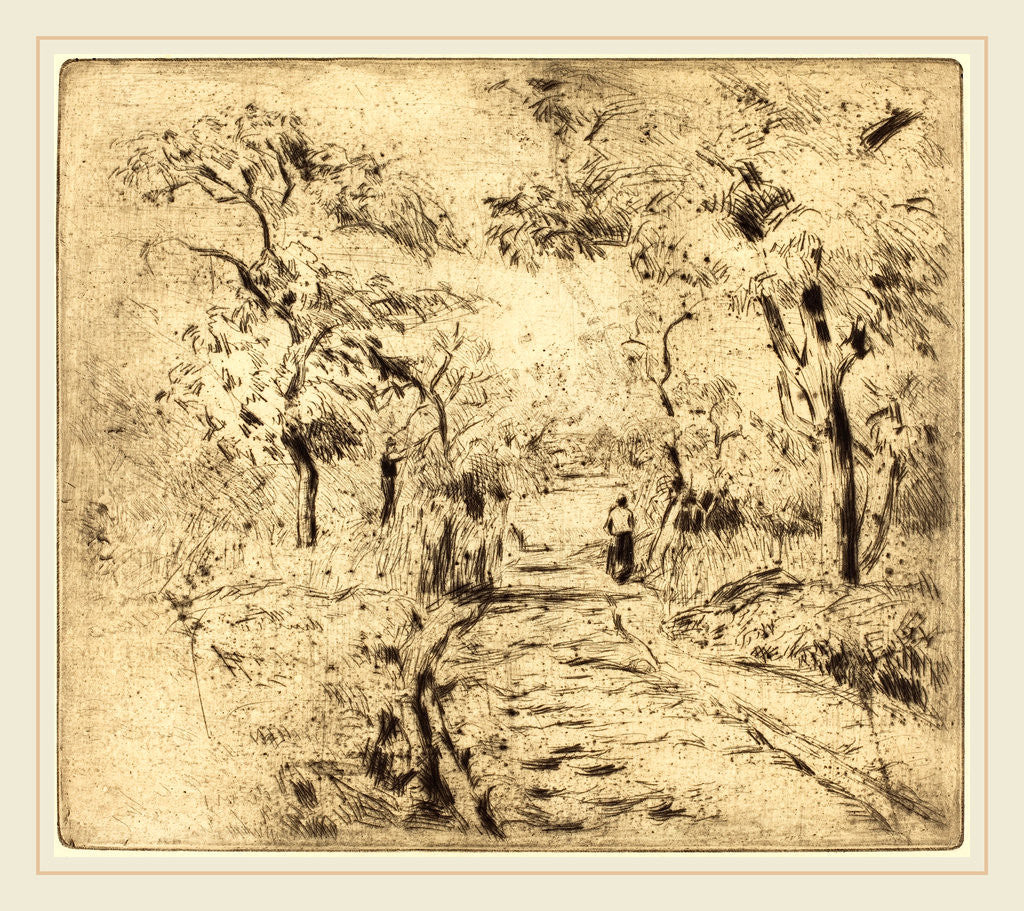 Detail of In the Fields at Ennery, 1875 by Camille Pissarro