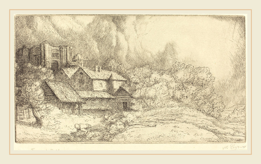 Detail of Farm at the Monastery by Alphonse Legros