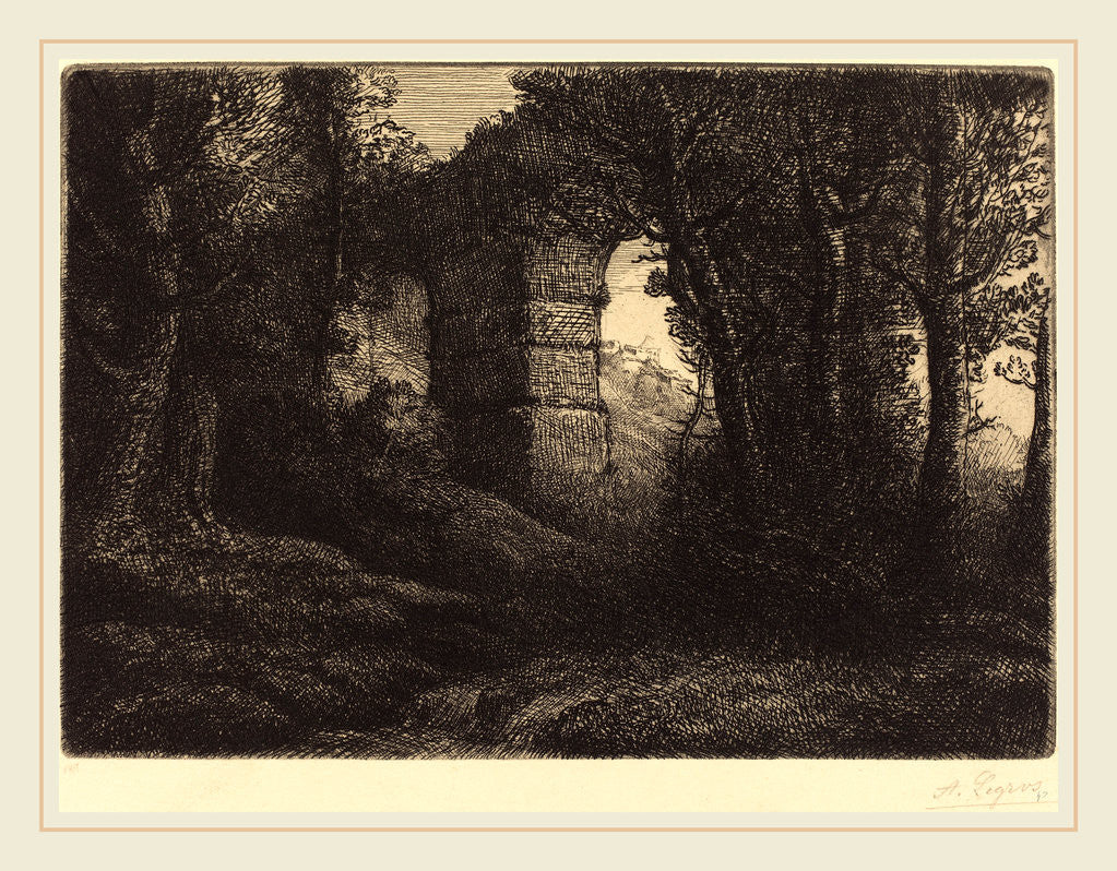 Detail of Ruins of an Ancient Aqueduct by Alphonse Legros