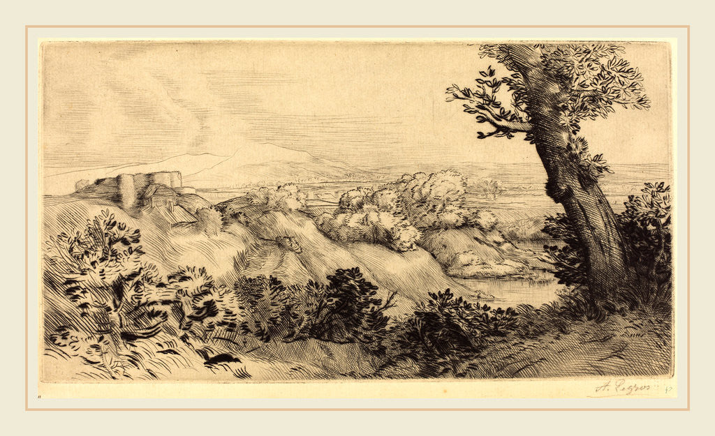Detail of Top of the Hill by Alphonse Legros