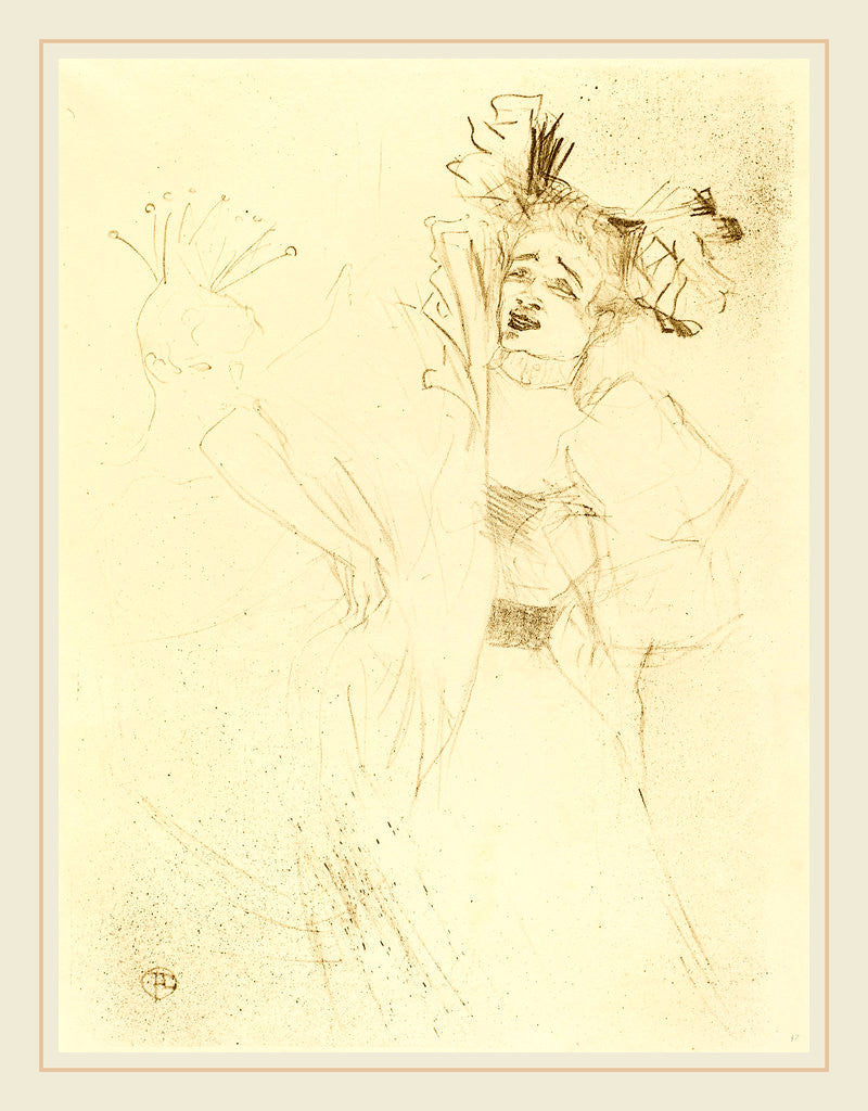 Detail of Lender Full Face in Chilperic, 1895 by Henri de Toulouse-Lautrec